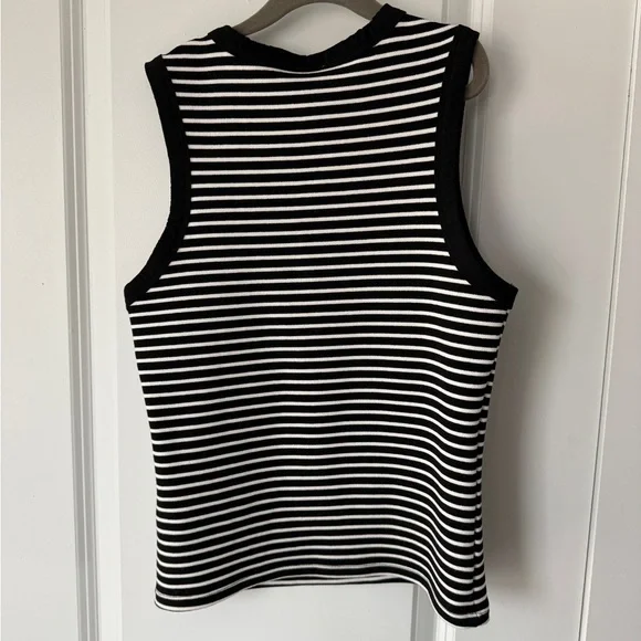 Maeve Striped Black and White Tank Top - Picture 4 of 4